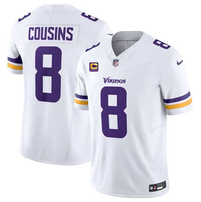 Men & Women & Youth Minnesota Vikings #8 Kirk Cousins White 2023 F.U.S.E. With 4-Star C Patch Vapor Untouchable Limited Jersey->minnesota vikings->NFL Jersey